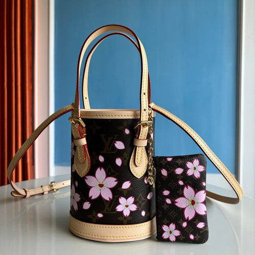 Louis Vuitton x TM Nano Bucket 17cm Sakura Brown Cherry Blossom Monogram Canvas
