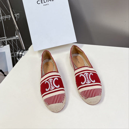 Celine CELINE Espadrillas Loafers Red Line Canvas 285936