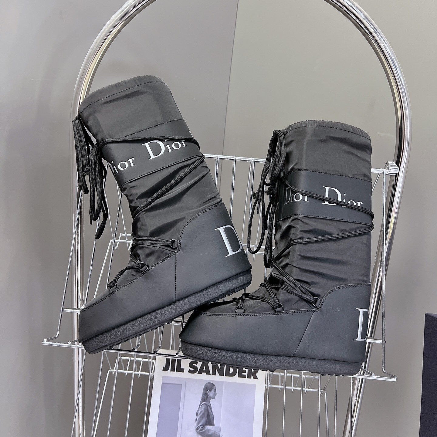 DIOR Short Boots 60mm In Black Cowhide 989716