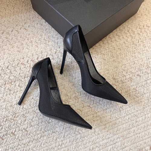 Saint Laurent NORMA PUMPS IN BLACK MESH