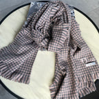 DIOR HOUNDSTOOTH SCARF 200 CM IN CAMEL BROWN WOOL 416827