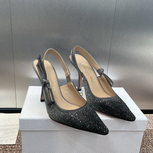 DIOR slingback pump 95 opaque black calfskin resin pearl