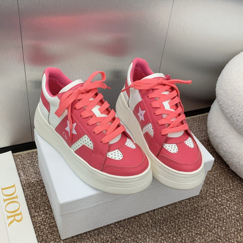 DIOR Star Platform Sneaker 35mm Coral Pink Calfskin