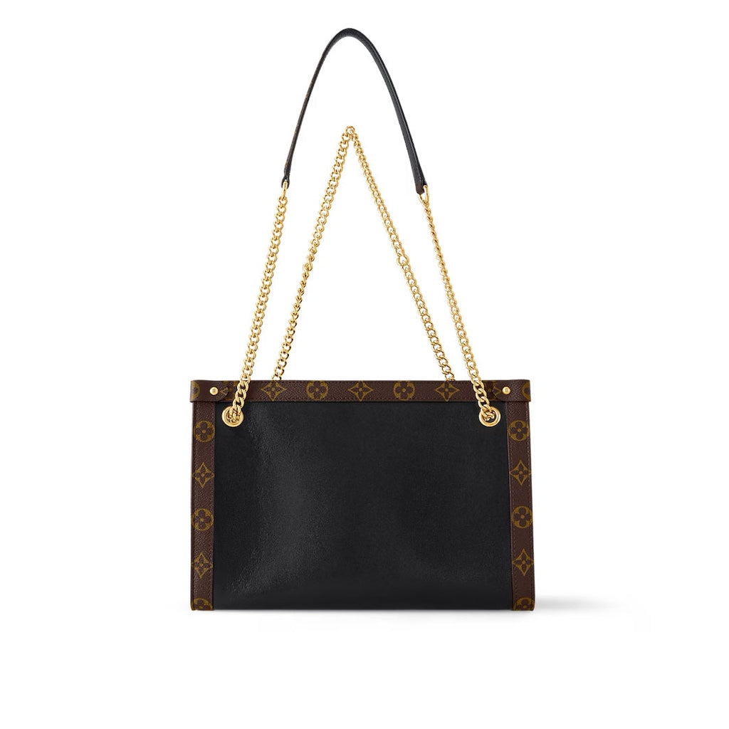 Louis Vuitton NOVA PM 31 IN BLACK CALFSKIN AND BROWN MONOGRAM CANVAS TRIM