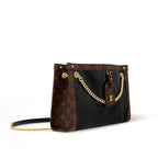 Louis Vuitton NOVA PM 31 IN BLACK CALFSKIN AND BROWN MONOGRAM CANVAS TRIM