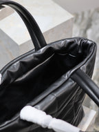 Saint Laurent PUFFER LARGE TOTE BAG 57 IN BLACK NAPA LAMBSKIN