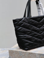 Saint Laurent PUFFER LARGE TOTE BAG 57 IN BLACK SILK