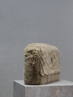 Saint Laurent KATE FLAP BAG 28 IN ECRU BEIGE RABBIT FUR GOLD CHAIN