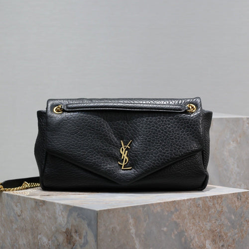 Saint Laurent CALYPSO BAG 35 IN BLACK LAMBSKIN GOLD HARDWARE