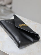 Saint Laurent ENVELOPE CLUTCH 21 IN BLACK CALFSKIN