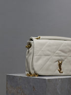 Saint Laurent JAMIE 4.3 SMALL BAG 25 IN WHITE LAMBSKIN GOLD HARDWARE