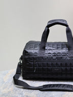 Saint Laurent TRAVEL TOTE BAG 50 IN BLACK PLAID NYLON