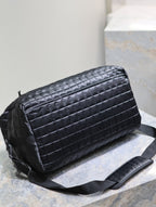 Saint Laurent TRAVEL TOTE BAG 50 IN BLACK PLAID NYLON