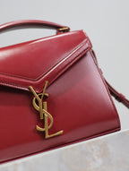 Saint Laurent CASSANDRA MINI TOP HANDLE BAG 20 IN RED CALFSKIN GOLD HARDWARE