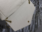 Saint Laurent CALYPSO BAG 35 IN WHITE LAMBSKIN GOLD HARDWARE