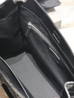 Saint Laurent NIKI SHOPPING BAG 39 IN BLACK CRUMPLED CALFSKIN SILVER HARDWARE
