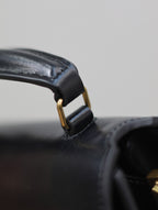 Saint Laurent CASSANDRA MINI TOP HANDLE BAG 20 IN BLACK SMOOTH LAMBSKIN GOLD HARDWARE