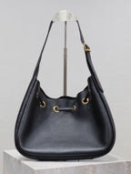 Saint Laurent PARIS VII SMALL HOBO 30 IN BLACK GRAINED LEATHER GOLD HARDWARE