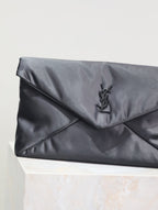 Saint Laurent ENVELOPE CLUTCH 29 IN BLACK NYLON BLACK LOGO