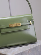 Saint Laurent MANHATTAN SMALL 24 IN OLIVE GREEN SMOOTH LAMBSKIN GOLD HARDWARE