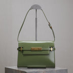 Saint Laurent MANHATTAN SMALL 24 IN OLIVE GREEN SMOOTH LAMBSKIN GOLD HARDWARE