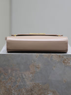 Saint Laurent MANHATTAN SMALL 24 IN DARK BEIGE SMOOTH LAMBSKIN GOLD HARDWARE