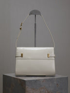 Saint Laurent MANHATTAN SMALL 24 IN WHITE SMOOTH LAMBSKIN GOLD HARDWARE