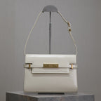 Saint Laurent MANHATTAN SMALL 24 IN WHITE SMOOTH LAMBSKIN GOLD HARDWARE