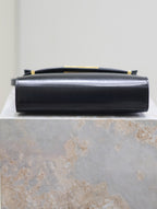 Saint Laurent MANHATTAN SMALL 24 IN BLACK SMOOTH LAMBSKIN GOLD HARDWARE