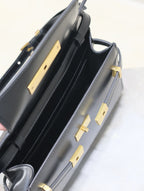 Saint Laurent MANHATTAN SMALL 24 IN BLACK SMOOTH LAMBSKIN GOLD HARDWARE