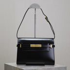 Saint Laurent MANHATTAN SMALL 24 IN BLACK SMOOTH LAMBSKIN GOLD HARDWARE