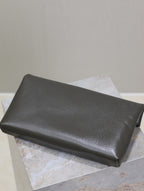 Saint Laurent ENVELOPE CLUTCH 29 IN KOMBU GREEN LAMBSKIN COPPER LOGO
