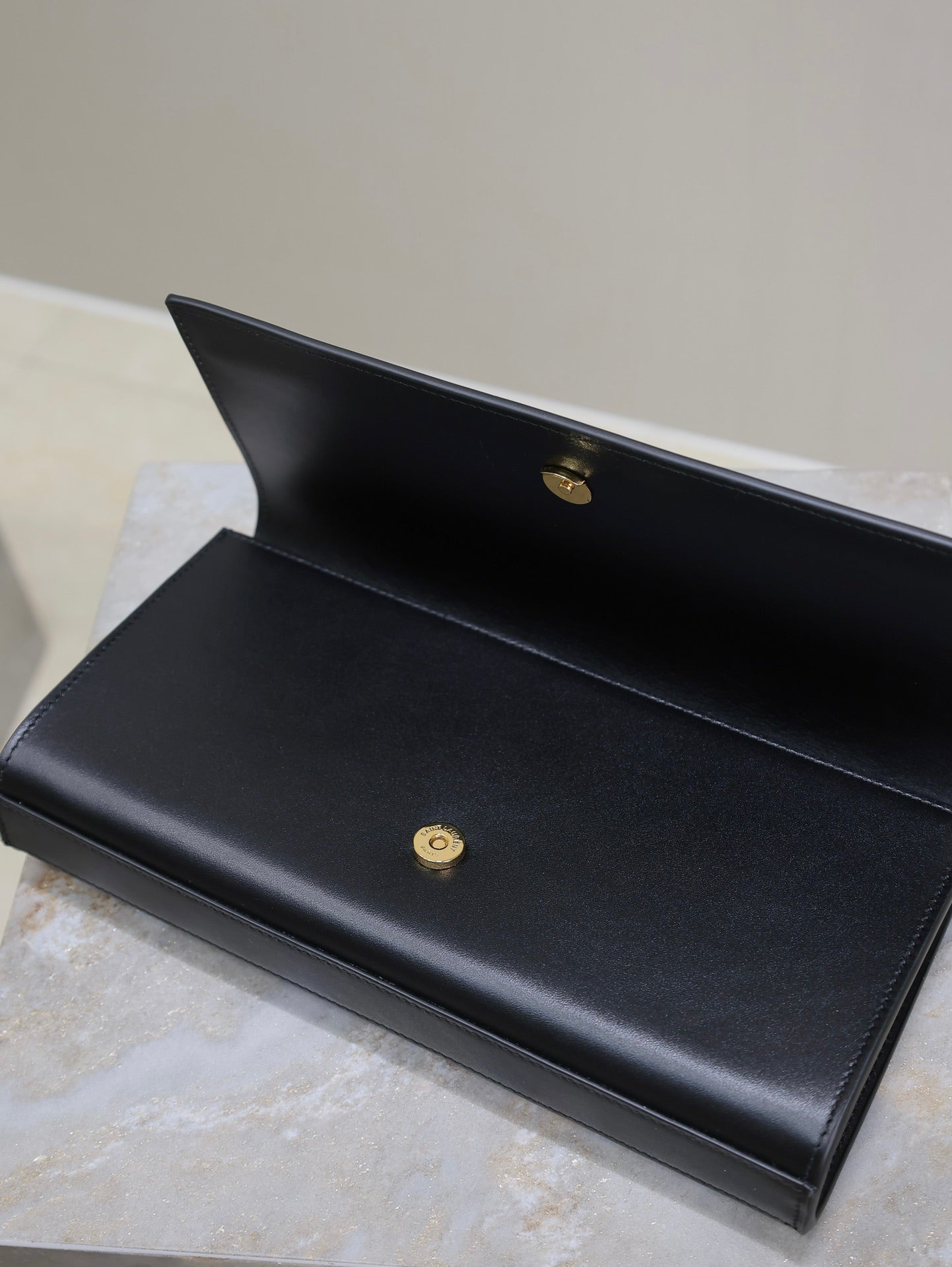 Saint Laurent CLASSIC KATE CLUTCH 27 IN BLACK LAMBSKIN GOLD HARDWARE