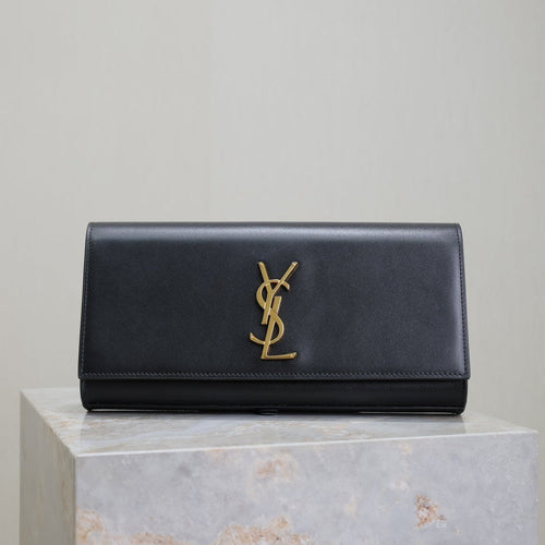Saint Laurent CLASSIC KATE CLUTCH 27 IN BLACK LAMBSKIN GOLD HARDWARE