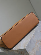 Saint Laurent HANDBAG 33 IN WHITE CANVAS AND BROWN CALFSKIN