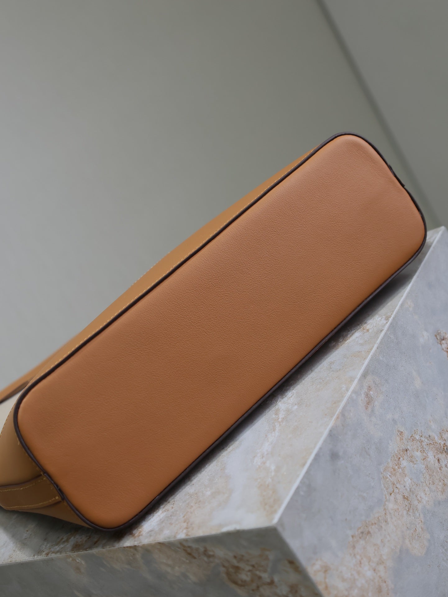 Saint Laurent HANDBAG 33 IN WHITE CANVAS AND BROWN CALFSKIN