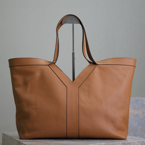Saint Laurent TOTE BAG 50 IN CINNAMON BROWN CALFSKIN