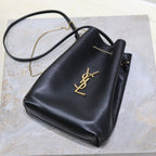 Saint Laurent POCHON BUCKET BAG 20 IN BLACK LAMBSKIN GOLD HARDWARE