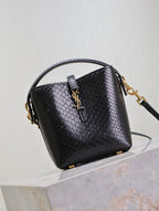 Saint Laurent LE 37 MINI BAG 15 IN BLACK SNAKE PATTERN CALFSKIN