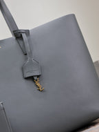 Saint Laurent SHOPPING TOTE BAG 38 IN GRAY CALFSKIN
