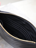 Saint Laurent CLUTCH 24 IN BLACK QUILTED CALFSKIN GOLD BUCKLE