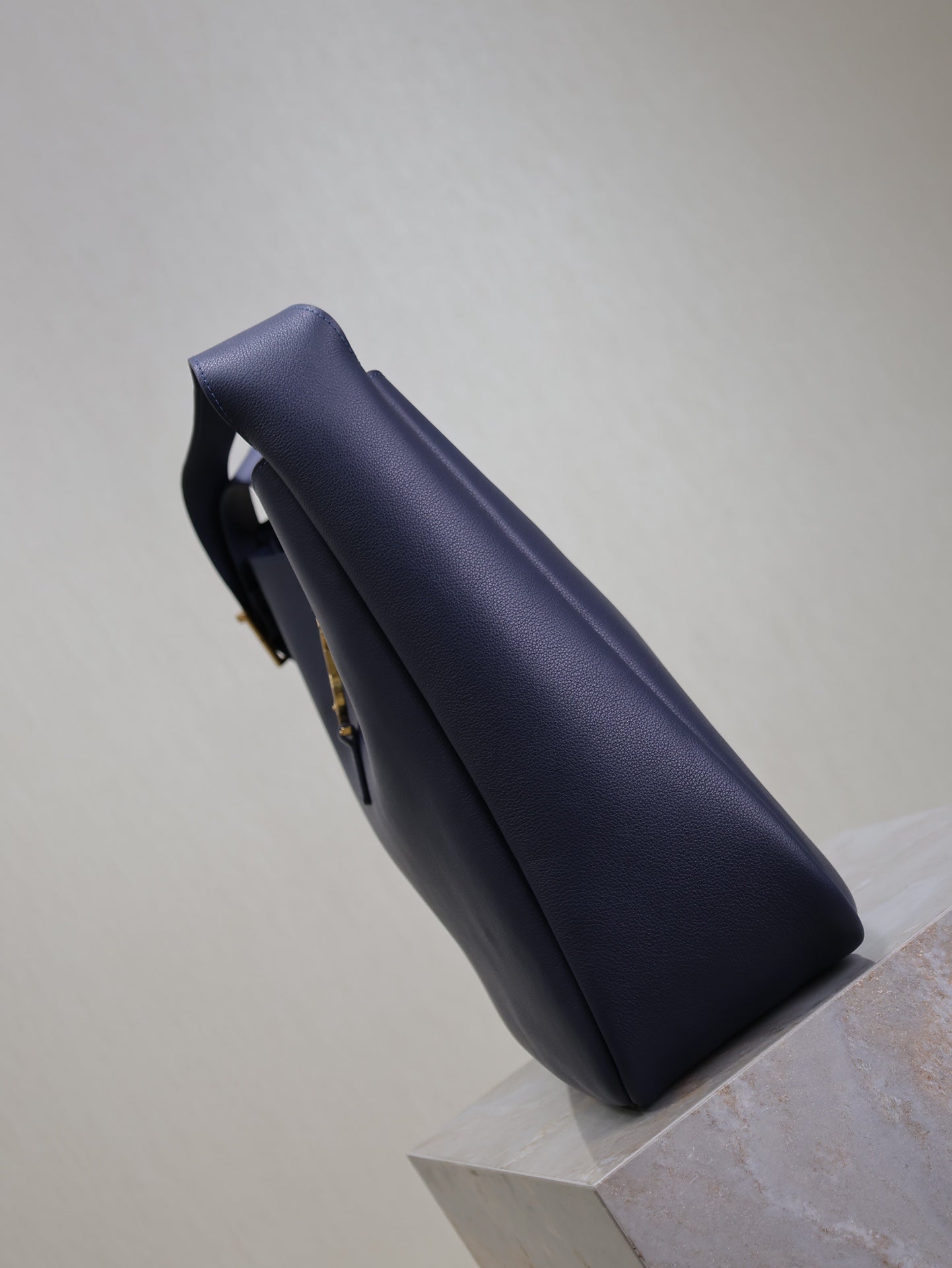 Saint Laurent LE 5 À 7 LARGE BAG 31 IN BERRY BLUE LAMBSKIN