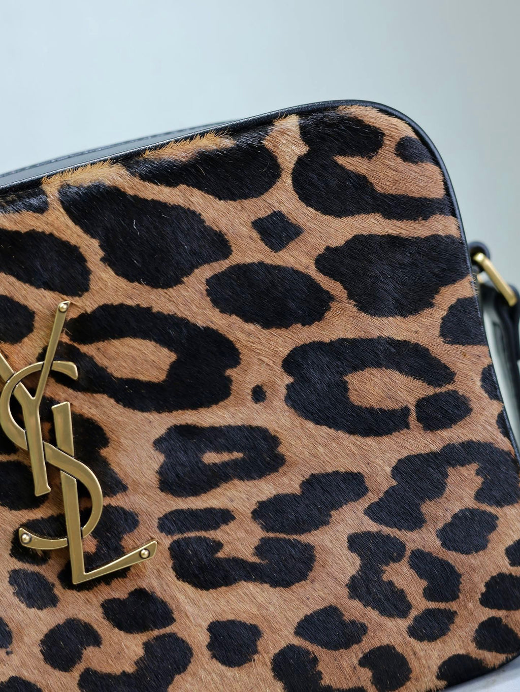 Saint Laurent LOU CAMERA BAG 23 IN LEOPARD PRINT CALFSKIN