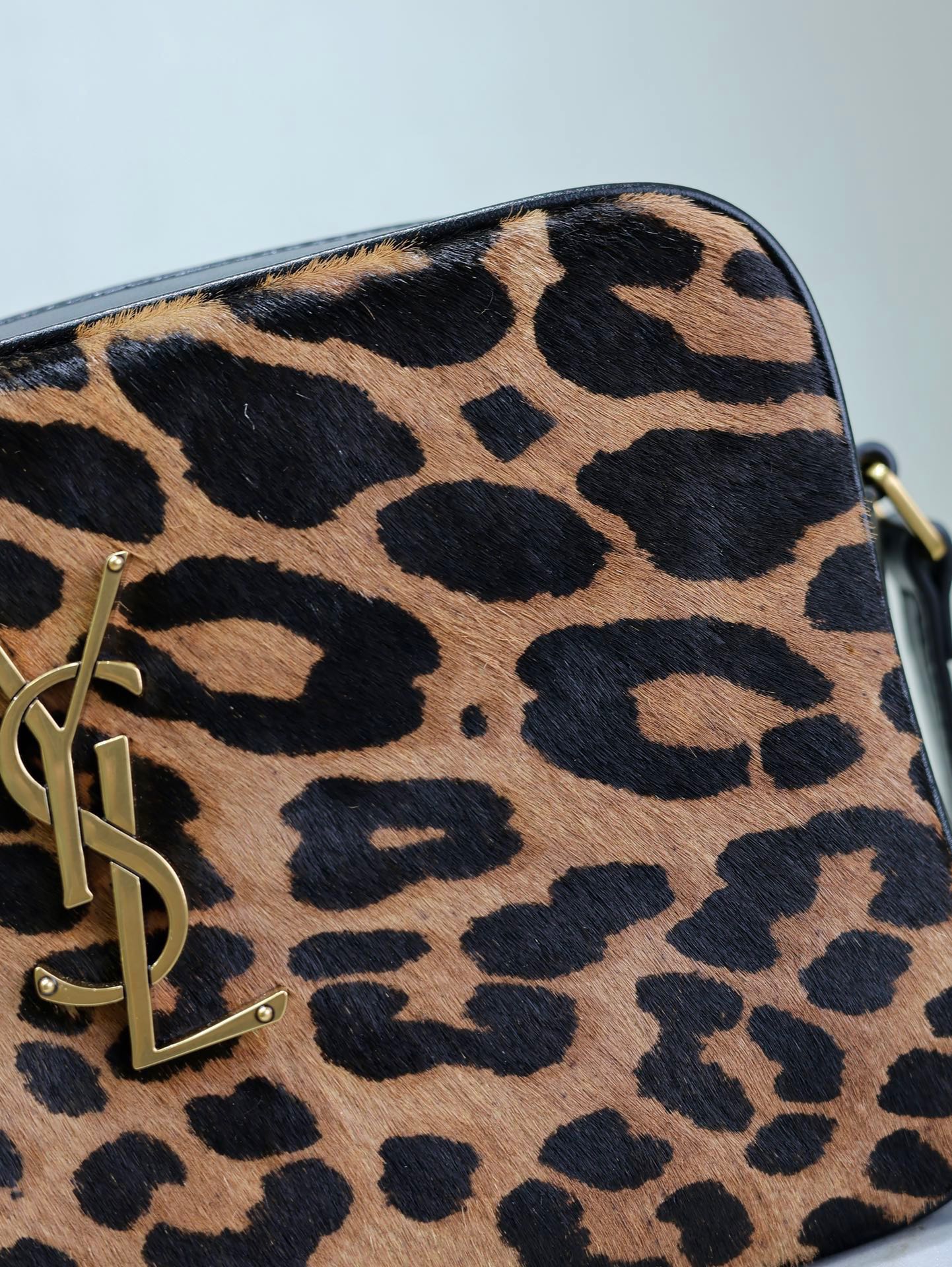Saint Laurent LOU CAMERA BAG 23 IN LEOPARD PRINT CALFSKIN