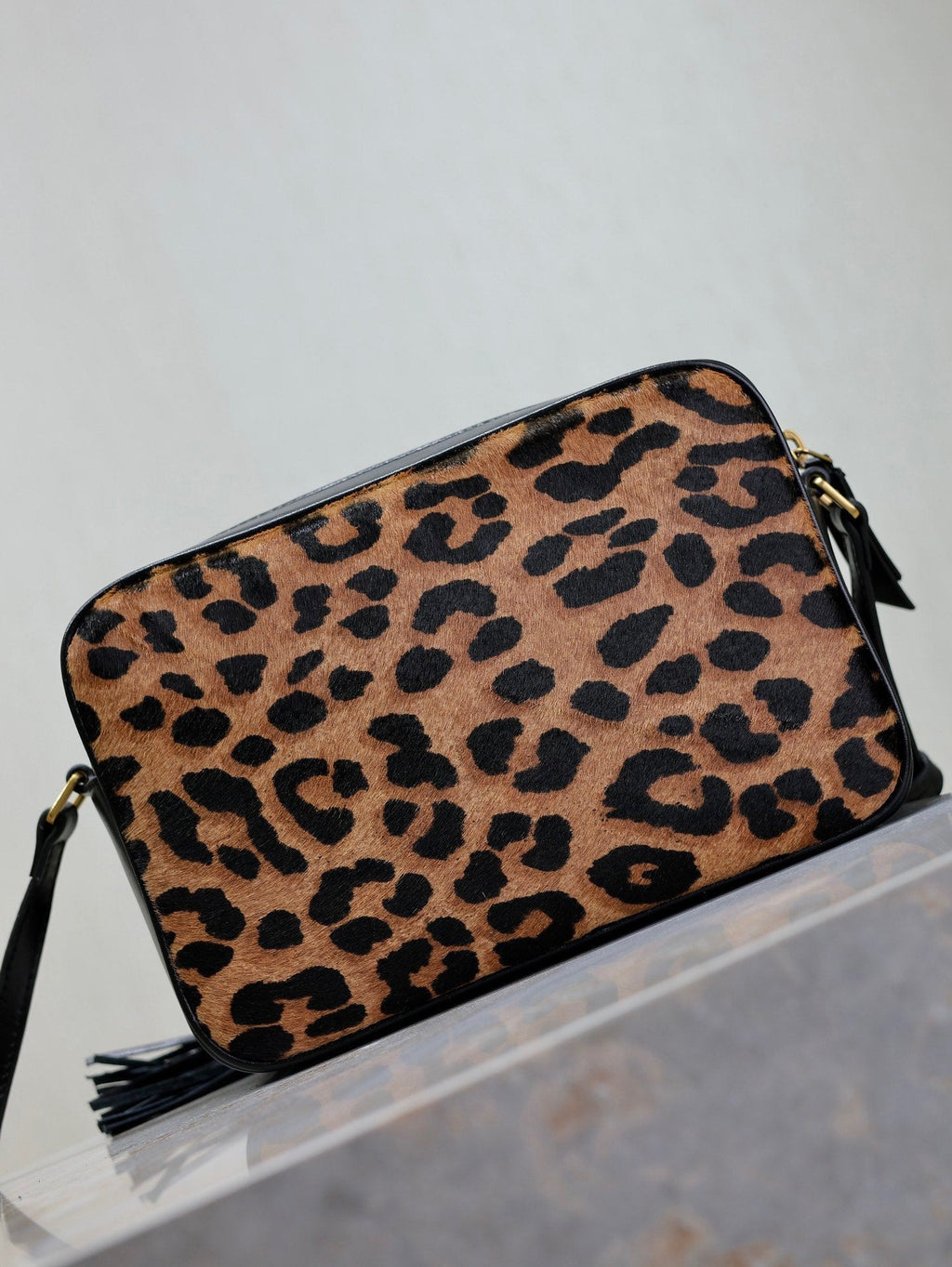 Saint Laurent LOU CAMERA BAG 23 IN LEOPARD PRINT CALFSKIN