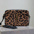 Saint Laurent LOU CAMERA BAG 23 IN LEOPARD PRINT CALFSKIN