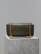 Saint Laurent CALYPSO CHAIN BAG 26 IN ARMY GREEN SMOOTH LAMBSKIN