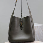 Saint Laurent LE 5 À 7 LARGE BAG 31 IN KHAKI GREEN LAMBSKIN