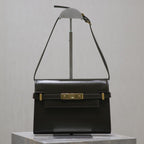 Saint Laurent MANHATTAN IN BOX SMALL 24 IN KOMBU GREEN CALFSKIN GOLD HARDWARE