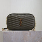 Saint Laurent LOU MINI CAMERA BAG 18 IN KOMBU GREEN QUILTED CALFSKIN